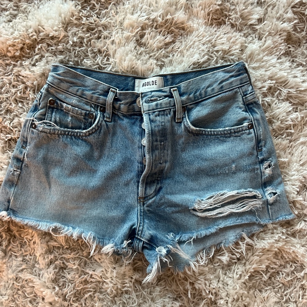 AGOLDE Women's Blue Denim Shorts
